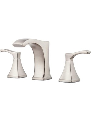 Pfisterer Pfister Venturi Banyo Lavabo Bataryası, 20 cm Yaygın, 2 Saplı, 3 Delikli, Spot Savunma Fırçalanmış Nikel Kaplama, LF049VNGS
