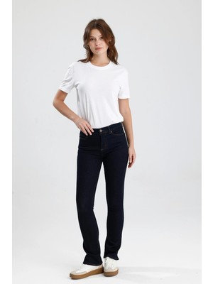 #kadınpantolon Koyu Indigo Denim MONICA24 Boot Cut Kesim Yumuşak Doğal His Veren Kadın Jean Pantolon