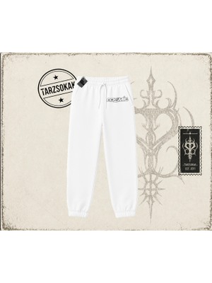 Tarzsokak Unisex Cosmic Unisex Jogger Eşofman Altı Beyaz
