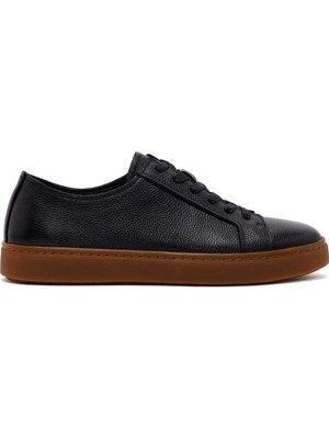 Derimod Erkek Siyah Bağcıklı Deri Sneaker WM680043DF