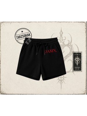 Tarzsokak Unisex Damn Kendrick Lamar Unisex Şort Beyaz