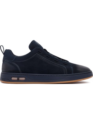 Derimod Erkek Lacivert Bağcıklı Nubuk Deri Sneaker WM680001DN