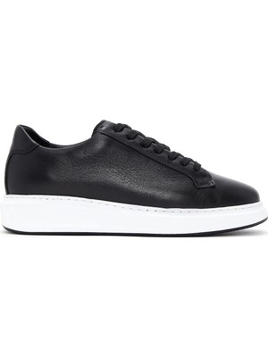 Derimod Erkek Siyah Bağcıklı Kalın Tabanlı Deri Sneaker WM710005DV