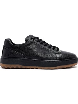 Derimod Erkek Siyah Bağcıklı Kalın Tabanlı Deri Sneaker WM780001DF
