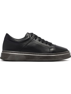 Derimod Erkek Siyah Bağcıklı Deri Sneaker WM810002DV