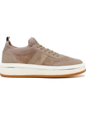 Derimod Erkek Bej Bağcıklı Kalın Tabanlı Deri Sneaker 26SFD611414