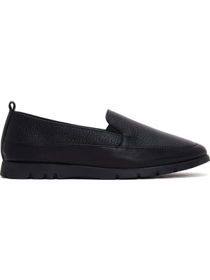 Derimod Kadın Siyah Deri Comfort Loafer AF170000DF