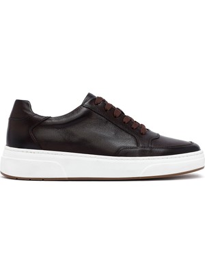 Derimod Erkek Kahverengi Bağcıklı Kalın Tabanlı Deri Sneaker WM740003DV