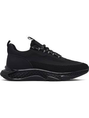 Derimod Zero Erkek Siyah Kalın Tabanlı Bağcıklı Kumaş Sneaker WM68002155