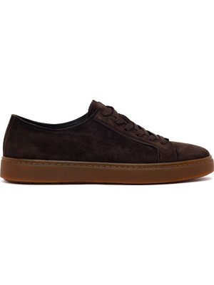 Derimod Erkek Kahverengi Bağcıklı Süet Deri Sneaker WM680044DS