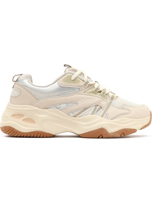 Derimod Kadın Bej Bağcıklı Kalın Tabanlı Sneaker AF530000SK