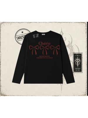 Tarzsokak Unisex Cherie Biskilet Yaka  Long Sleeve Beyaz