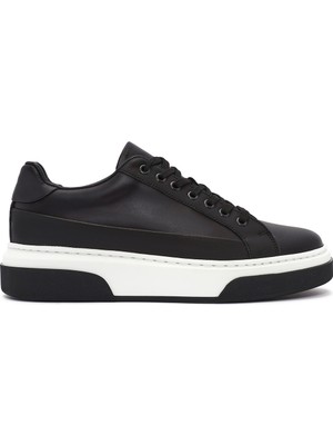 Derimod Erkek Siyah Bağcıklı Kalın Tabanlı Deri Sneaker WM740005DV
