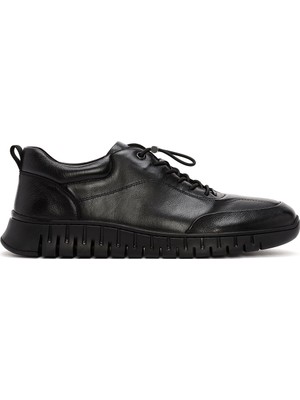 Derimod Fly Erkek Siyah Bağcıklı Deri Casual Sneaker WM680012DN