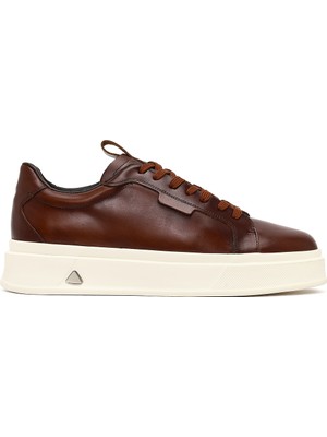 Derimod Erkek Kahverengi Bağcıklı Kalın Tabanlı Deri Sneaker WM740007DV