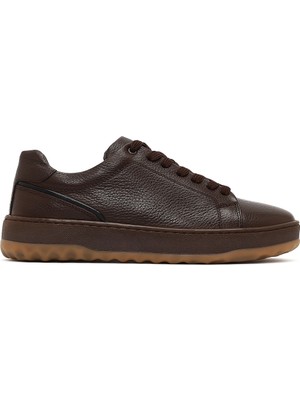 Derimod Erkek Kahverengi Bağcıklı Kalın Tabanlı Deri Sneaker WM780001DF
