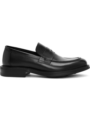 Derimod Erkek Siyah Deri Klasik Loafer WM620003DV