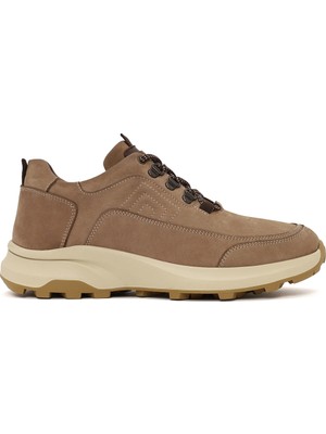 Derimod Erkek Vizon Bağcıklı Kalın Tabanlı Nubuk Deri Casual Sneaker WM700005DN