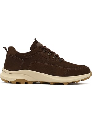 Derimod Erkek Kahverengi Bağcıklı Kalın Tabanlı Nubuk Deri Casual Sneaker WM700005DN