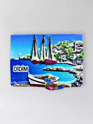 Mundy Didim Polyester Kabartmalı Magnet 7 cm x 5 cm Dekoratif Hediyelik Buzdolabı Süsü (KOD:1716)