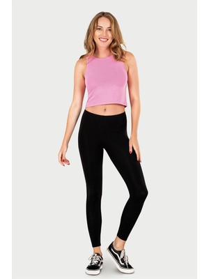 Obje Kadın Pembe Halter Yaka Crop