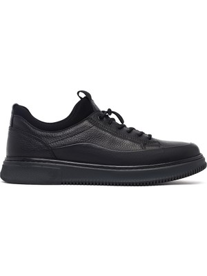 Derimod Erkek Siyah Bağcıklı Deri Sneaker WM720006DF