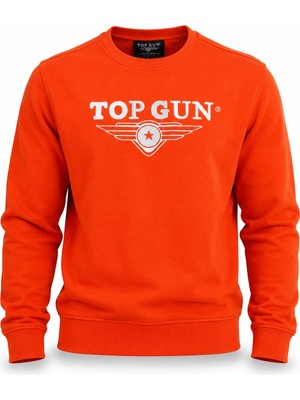 Top Gun Nakıslı Sweat Turuncu