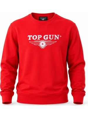 Top Gun Nakıslı Sweat Kırmızı