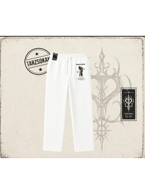Tarzsokak Unisex Dreamer Unisex Baggy Eşofman Altı Beyaz