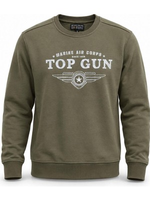 Top Gun Baskılı Sweat Hakı