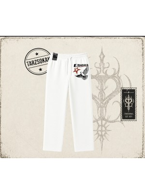 Tarzsokak Unisex Ethereal Unisex Baggy Eşofman Altı Beyaz