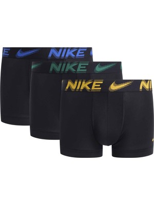 Nike Erkek Marka Logolu Elastik Bantlı Günlük Kullanıma Uygun Mavi-Yeşil-Sarı Boxer