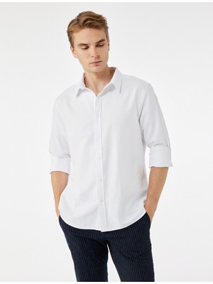 Koton Regular Fit Klasik Yaka Düğmeli Oxford Uzun Kollu Gömlek