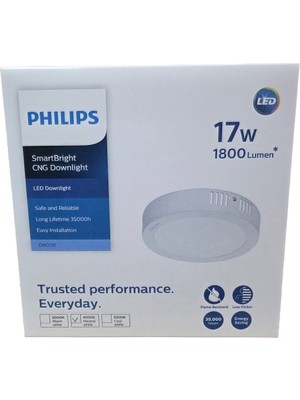 Philips Phılıps Smartbright Sıvaüstü Tavan LED Lamba 17W 4000K Beyaz Işık( Beyaz ile Sarı Arası) 1800 Lümen 22 cm Çapında Plastik Gövde