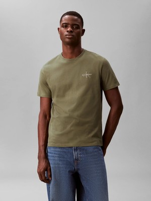 Calvin Klein Erkek Yeşil Calvin Klein Ss 30S Clssc Mıcro M, Ldy Yeşil Erkek T-Shirt