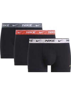 Nike Erkek Marka Logolu Günlük Kullanıma Uygun Siyah2 Boxer