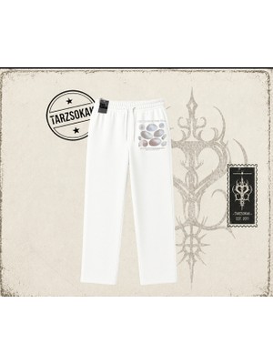 Tarzsokak Unisex Hampter Is Calling Unisex Baggy Eşofman Altı Beyaz
