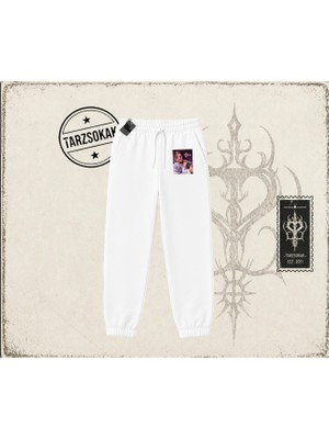 Tarzsokak Unisex Hannah Montana Unisex Jogger Eşofman Altı Beyaz