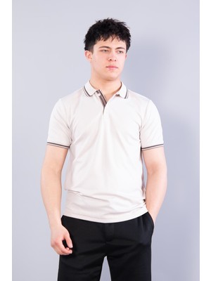 Mckanzie 4623 Yakalı Çizgili Modal Kumaş T-shirt