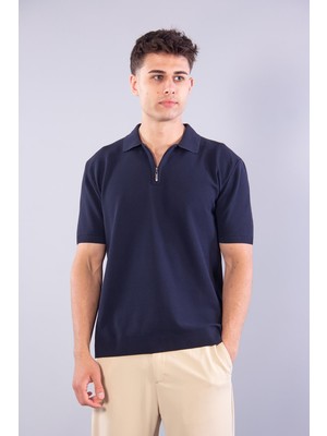 Mckanzie 10030 Fermuarlı Gömlek Yaka Kısa Kol T-shirt