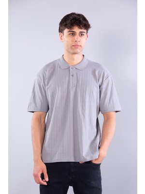 Mckanzie 4051 Düğmeli Yakalı Kendinden Şeritli T-shirt