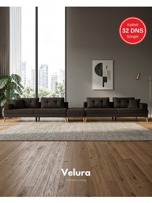 Velura Home & Living Zeri Lobi Koltuğu & Şark Köşesi - Koyu Kahve 169