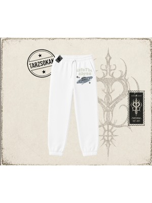 Tarzsokak Unisex Into The Abyss Unisex Jogger Eşofman Altı Beyaz