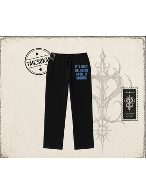 Tarzsokak Unisex It's Only Delusion Unisex Baggy Eşofman Altı Beyaz