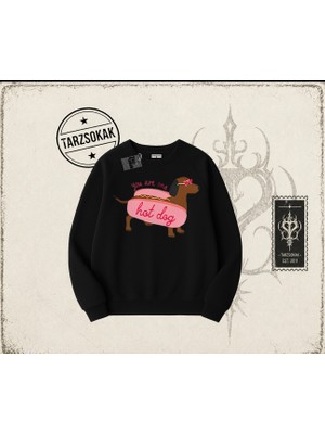 Tarzsokak Unisex Hotdog Oversize Unisex Hırka & Çeket Fermuarlı Sweatshirt Beyaz
