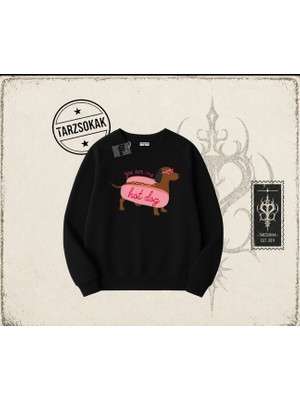 Tarzsokak Unisex Hotdog Oversize Unisex Hırka & Çeket Fermuarlı Sweatshirt Beyaz
