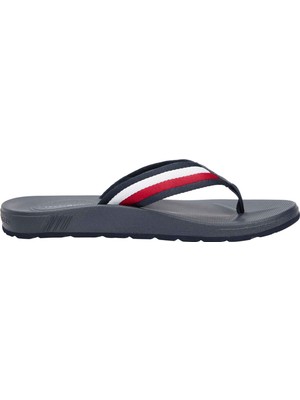 Tommy Hilfiger Erkek Marka Logolu Günlük Kullanıma Uygun Mavi Terlik