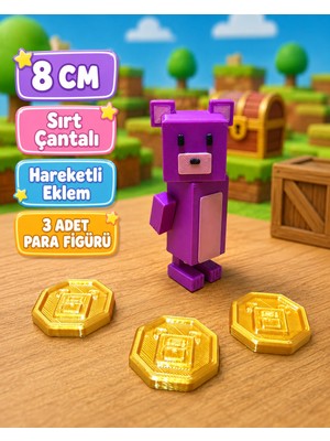 Vrd Chloe Super Bear Adventure Oynar Eklemli Tekli Figür Seti Özel Premium Renkler ve Diğer Hayvanlar (+ 3 Fiziksel Gold Oyun Coin)
