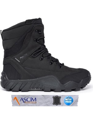 Ascim Outdoor Unisex Su Geçirmez Nubuk Deri Dört Mevsim Yüksek Bilekli Bot