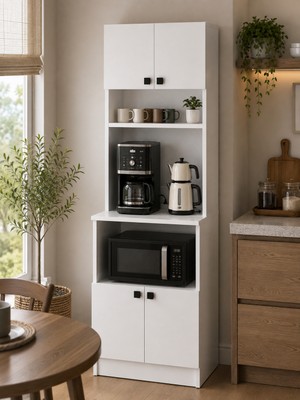 Sheila Concept TEMSE Çok Amaçlı Mutfak ve Depolama Dolabı | Kahve Köşesi | Mikrodalga Dolabı | Kiler Dolabı